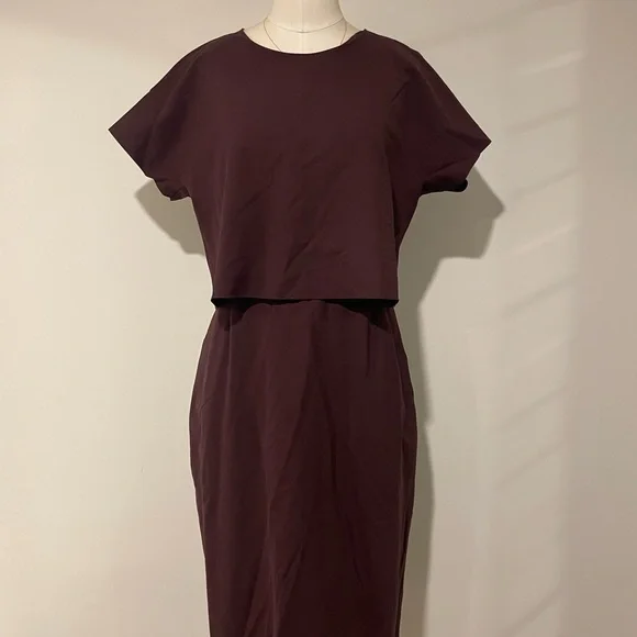 J. Crew Red Dolman Sleeve Sheath Midi Dress - Picture 2 of 8